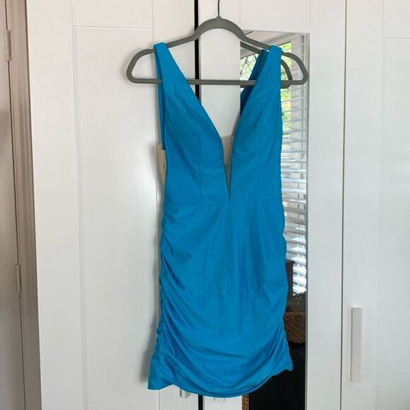 Sherri Hill Blue Mini Dress - Picture 2 of 7